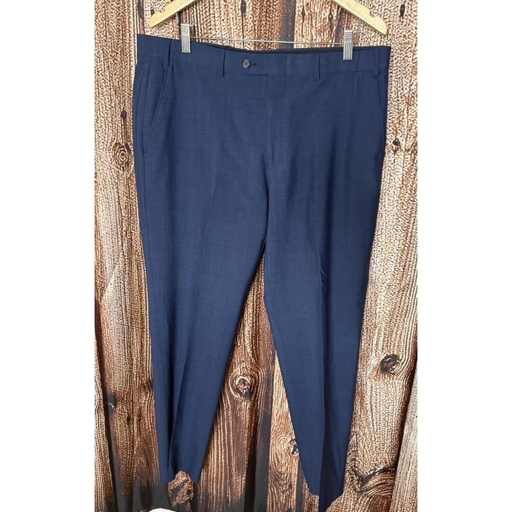 Lauren Ralph Lauren 100% Wool Dress Pants Mens 36x30 Navy Blue Pleated Trousers